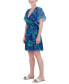 Фото #3 товара Petite Printed V-Neck Short-Sleeve Dress