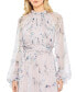Фото #6 товара Women's Floral Print Ruched Raglan Sleeve Tiered Gown