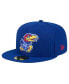 ფოტო #2 პროდუქტის Men's Royal Kansas Jayhawks Throwback 59fifty Fitted Hat