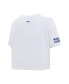 Women's White Toronto Maple Leafs Boxy Script Tail Cropped T-shirt