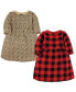 ფოტო #1 პროდუქტის Baby Girls Cotton Dresses, Buffalo Plaid Leopard