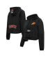 ფოტო #1 პროდუქტის Women's Black Phoenix Suns Classic Wind Woven Cropped Half-Zip Jacket