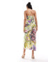 Фото #4 товара ASOS DESIGN bandeau knot skirt midaxi dress in purple floral print