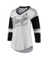 ფოტო #3 პროდუქტის Women's White and Black Chicago White Sox Base Runner 3/4-Sleeve V-Neck T-shirt
