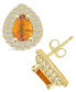ფოტო #1 პროდუქტის Citrine (1-1/3 ct. t.w.) and Diamond (5/8 ct. t.w.) Halo Stud Earrings in 14K Yellow Gold