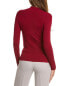 T Tahari Mock Neck Rib Sweater Women's Red Xs
