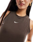 Nike Essential ribbed cropped tank top in baroque brown