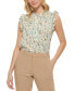 Фото #1 товара Petite Sleeveless Ruffled Printed Blouse, Created for Macy's