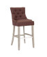 Фото #23 товара 29" Linen Tufted Buttons Upholstered Wingback Bar Stool (Set of 2)