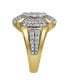 Фото #4 товара Colosseum Natural Certified Diamond 1.83 cttw Round Cut 14k Yellow Gold Statement Ring for Men
