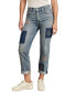 ფოტო #4 პროდუქტის Women's Mid-Rise Patchwork-Detail Jeans