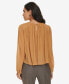 ფოტო #2 პროდუქტის Women's Pleated Long-Sleeve Crewneck Top