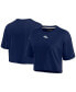 ფოტო #4 პროდუქტის Women's Navy Denver Broncos Super Soft Short Sleeve Cropped T-shirt