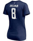 ფოტო #3 პროდუქტის Women's Alexander Ovechkin Navy Washington Capitals 2020/21 Alternate Authentic Stack Name and Number V-Neck T-shirt
