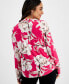 Фото #2 товара Women's Print Zip-Pocket Top, in Regular & Petite, Created for Macy's