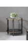 Фото #2 товара Thistle End Table, Clear Glass, Faux Black Marble & Champagne Finish