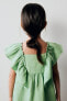 Фото #5 товара Льняное платье с воланами ZARA