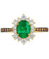 Costa Smeralda Emeralds (7/8 ct. t.w.) & Diamond (5/8 ct. t.w.) Halo Ring in 14k Gold