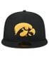 ფოტო #3 პროდუქტის Men's Black Iowa Hawkeyes Throwback 59fifty Fitted Hat