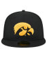 Головной убор New Era мужской черный Throwback Iowa Hawkeyes 59fifty Fitted Hat Черный, 7 1/8 - фото #3