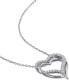 Фото #4 товара Macy's lab-Created White Sapphire Heart 18" Pendant Necklace (5/8 ct. t.w.) in Sterling Silver