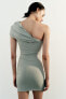 Фото #6 товара Платье асимметричного кроя с открытым плечом ZARA