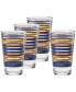 Фото #1 товара Bright Stripes 16-Ounce Tapered Cooler Glass, Set of 4