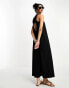 Фото #2 товара ASOS DESIGN sleeveless crochet high neck maxi dress in black
