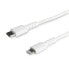 Фото #3 товара StarTech.com 6 foot (2m) Durable White USB-C to Lightning Cable - Heavy Duty Rugged Aramid Fiber USB Type A to Lightning Charger/Sync Power Cord - Apple MFi Certified iPad/iPhone 12 - White - USB C - Lightning - 2 m - Male - Male