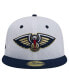 Men's White, Navy New Orleans Pelicans Throwback 2Tone 59FIFTY Fitted Hat