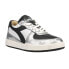 Фото #2 товара Diadora Mi Basket Low Metallic Dirty Lace Up Mens Black, Silver, White Sneakers