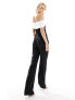 Vesper Tall bandeau contrast wide leg jumpsuit in monochrome