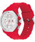 ფოტო #3 პროდუქტის Men's Multifunction Red Silicone Watch 44mm