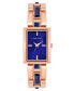 ფოტო #1 პროდუქტის Women's Quartz Rose Gold-Tone Alloy and Blue Lapis Watch, 28mm