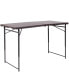 4-Foot Height Adjustable Bi-Fold Dark Gray Plastic Folding Table With Handle