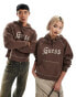 Guess Originals unisex stud contrast hoodie in brown