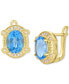 Фото #1 товара Серьги Macys Swiss Blue Topaz & Diamond Stud