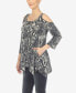 Women's Snake Print Cold Shoulder Tunic