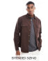 Фото #1 товара ASOS DESIGN cotton shacket in dark brown