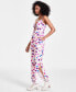 Фото #3 товара Women's Floral-Print O-Ring Jumpsuit, Created for Macy's
