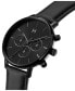 Men's Quartz Legacy Leather Black Watch 42mm