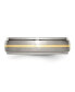 Titanium Brushed with 14k Gold Inlay Ridged Edge Band Ring