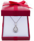 Фото #2 товара Macy's diamond Pavé Teardrop 18" Pendant Necklace (1 ct. t.w.) in 14k White Gold