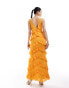 Pretty Lavish exclusive to ASOS Piper ruffle maxi dress in tangerine Оранжевый, 38 - фото #2