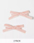 Pieces 2 pack velvet bow hair clips in pink - фото #1