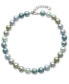 Фото #1 товара Silver-Tone Color Bead & Imitation Pearl All-Around Collar Necklace, 16"+ 2" extender, Created for Macy's