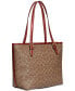 Signature Coated Canvas Taylor Tote with C Dangle Charm