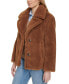 Фото #7 товара Women's Notched-Collar Single-Breasted Teddy Coat