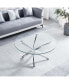 Фото #1 товара Modern Round Tempered Glass Coffee Table With Chrome Legs