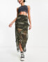 Фото #3 товара Reclaimed Vintage maxi skirt in animal print with ruffles